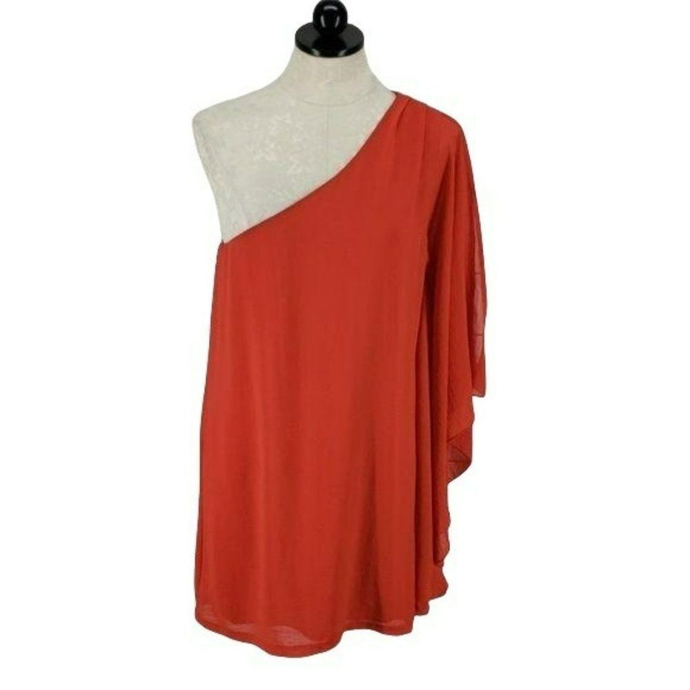 Coveted Clothing One Shoulder Red Large Tunic Dress